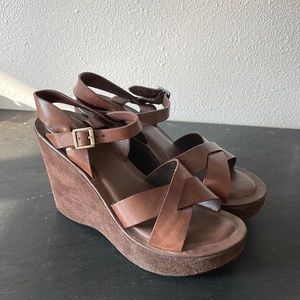 Kork Ease platform wedge sandals, size 8